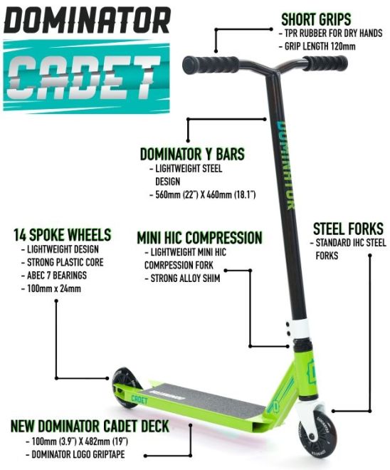 Trotinetă Freestyle Dominator Cadet Blue White